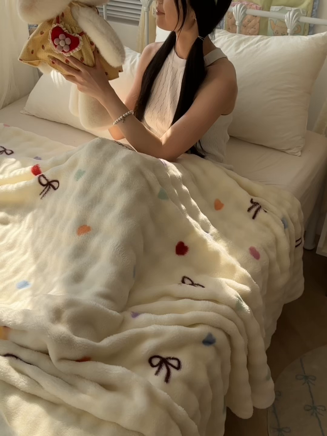 91家纺网 家纺一手货源 找家纺 （总）韩巢家纺 2025新款高克重泡泡绒毛毯多功能牛奶绒毯子支持跨境电商