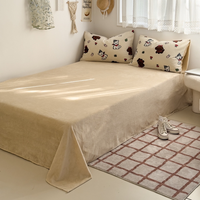 91家纺网 家纺一手货源 找家纺 小叮当家纺仓储工厂店 买家秀 爆款花型2025新款秋冬保暖高克重牛奶绒小清新印花四件套系列-风格一 圣诞装扮