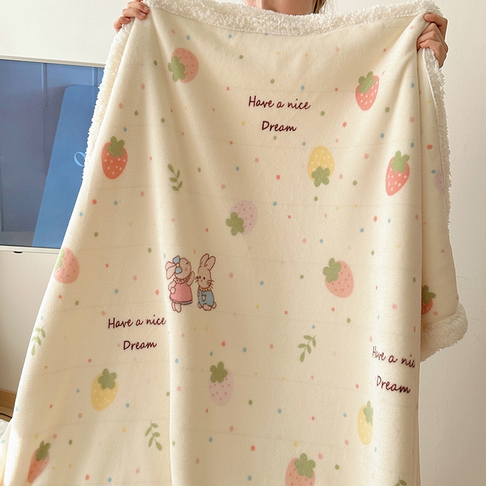 91家纺网 家纺一手货源 找家纺 （总）小叮当家纺仓储工厂店 买家秀 爆款花型2025新款牛奶绒洛丽塔小清新印花系列毛毯毯子