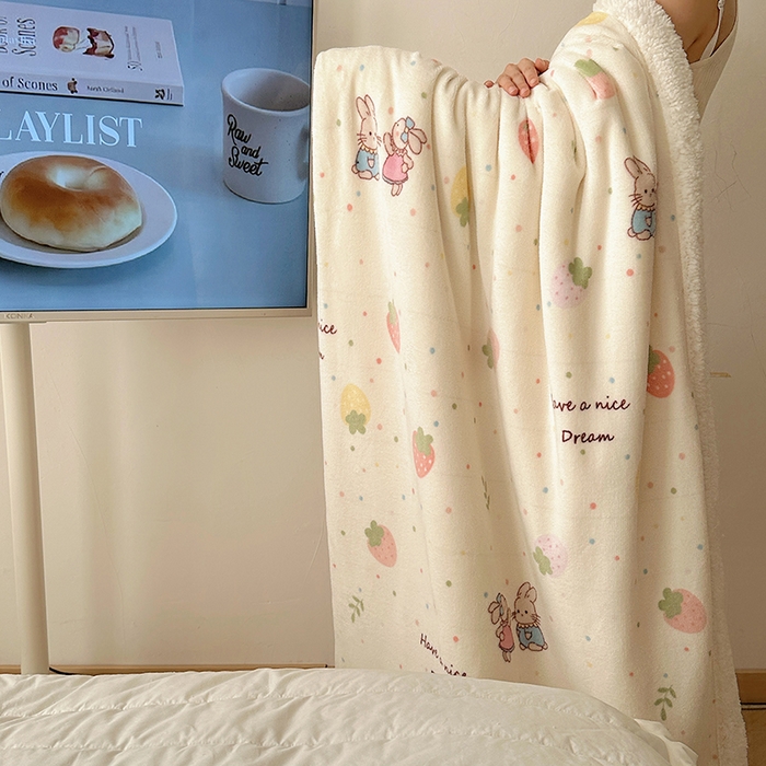 91家纺网 家纺一手货源 找家纺 （总）小叮当家纺仓储工厂店 买家秀 爆款花型2025新款牛奶绒洛丽塔小清新印花系列毛毯毯子