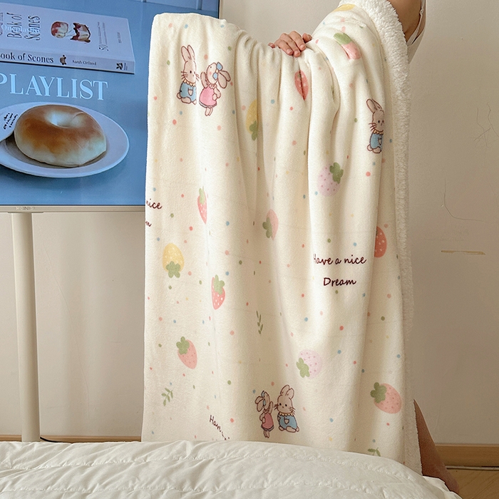 91家纺网 家纺一手货源 找家纺 （总）小叮当家纺仓储工厂店 买家秀 爆款花型2025新款牛奶绒洛丽塔小清新印花系列毛毯毯子