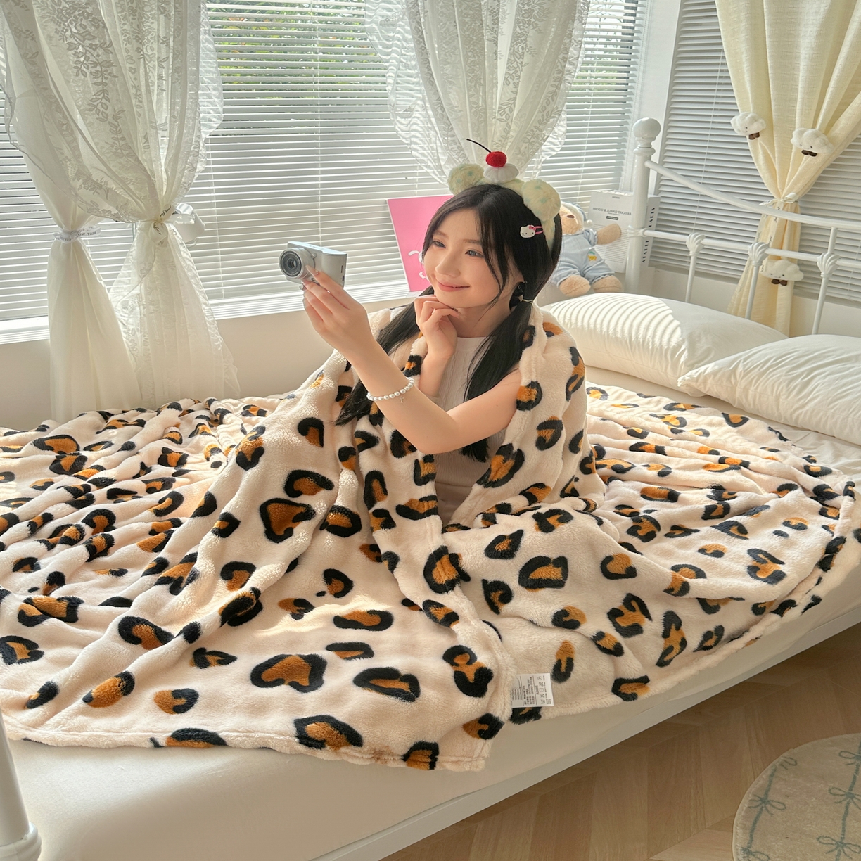 91家纺网 家纺一手货源 找家纺 韩巢家纺 2025新款高克重泡泡绒毛毯多功能牛奶绒毯子支持跨境电商 托斯卡纳豹纹