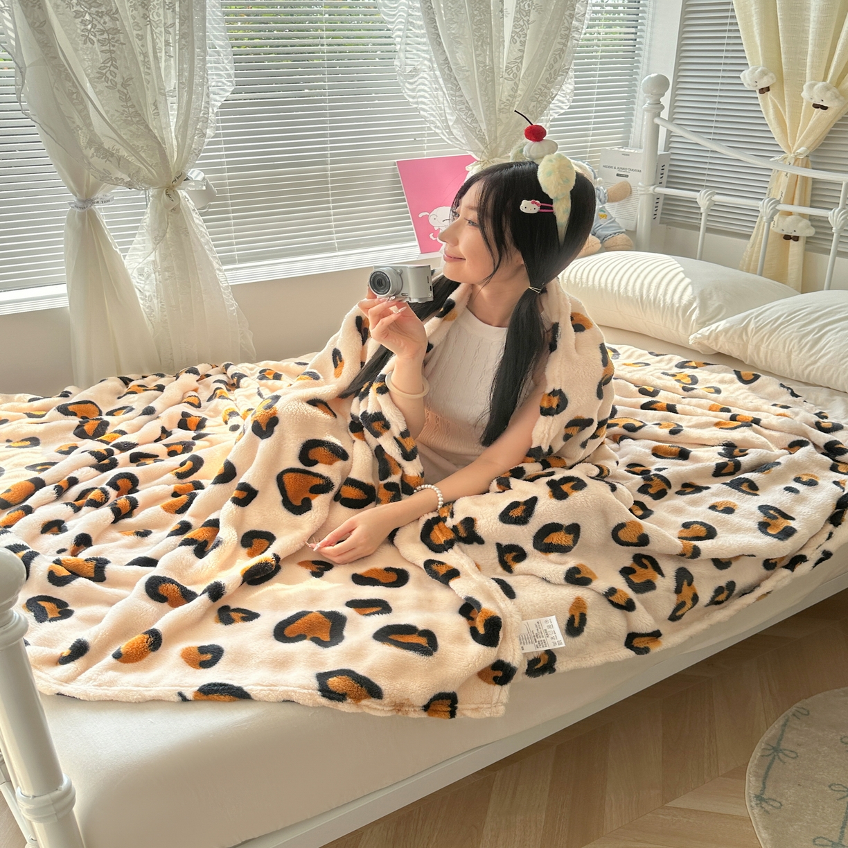 91家纺网 家纺一手货源 找家纺 韩巢家纺 2025新款高克重泡泡绒毛毯多功能牛奶绒毯子支持跨境电商 托斯卡纳豹纹