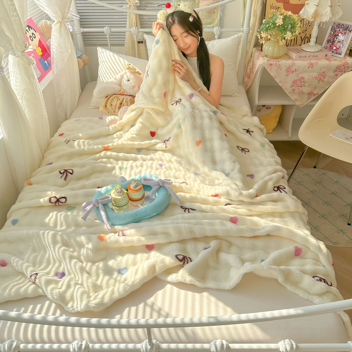 91家纺网 家纺一手货源 找家纺 韩巢家纺 2025新款高克重泡泡绒毛毯多功能牛奶绒毯子支持跨境电商 温馨