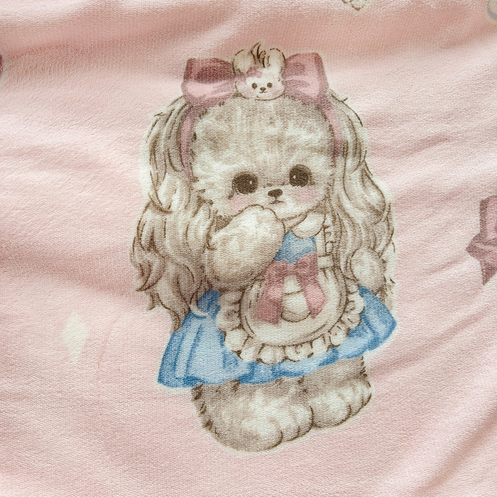 91家纺网 家纺一手货源 找家纺 小叮当家纺仓储工厂店 买家秀 爆款花型2025新款牛奶绒洛丽塔小清新印花系列毛毯毯子 花花狗和斑斑兔