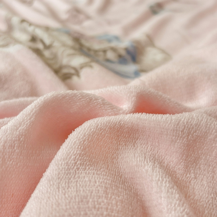 91家纺网 家纺一手货源 找家纺 小叮当家纺仓储工厂店 买家秀 爆款花型2025新款牛奶绒洛丽塔小清新印花系列毛毯毯子 花花狗和斑斑兔