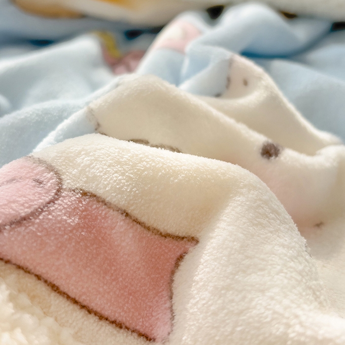 91家纺网 家纺一手货源 找家纺 小叮当家纺仓储工厂店 买家秀 爆款花型2025新款牛奶绒洛丽塔小清新印花系列毛毯毯子 俏皮猫