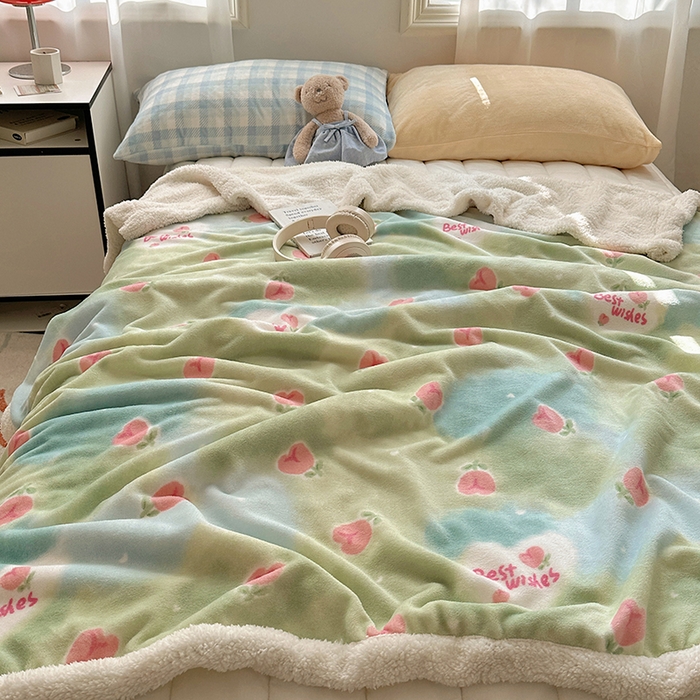 91家纺网 家纺一手货源 找家纺 小叮当家纺仓储工厂店 买家秀 爆款花型2025新款牛奶绒洛丽塔小清新印花系列毛毯毯子 遇见