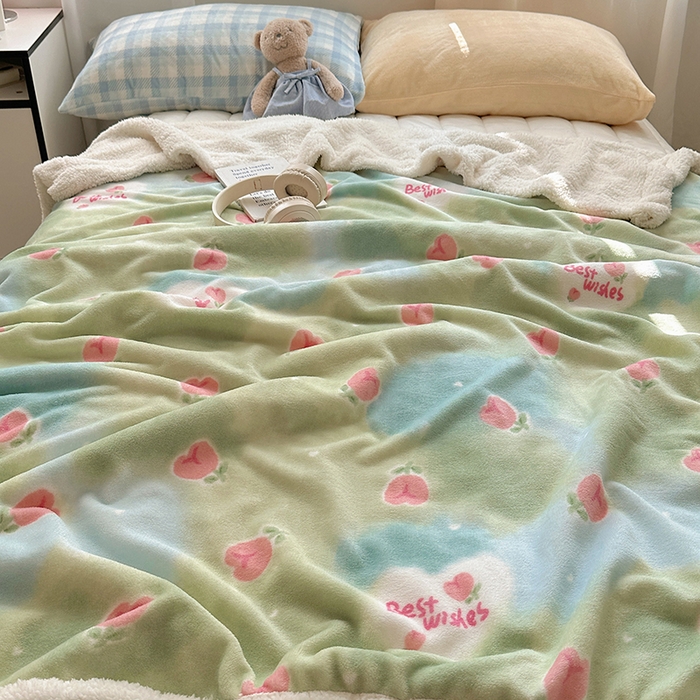 91家纺网 家纺一手货源 找家纺 小叮当家纺仓储工厂店 买家秀 爆款花型2025新款牛奶绒洛丽塔小清新印花系列毛毯毯子 遇见