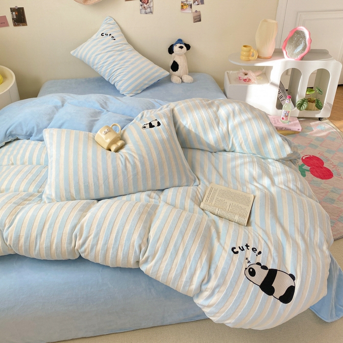 （总）小叮当家纺仓储工厂店 买家秀 爆款花型2025新款小清新绣花四件套系列-永恒韵律