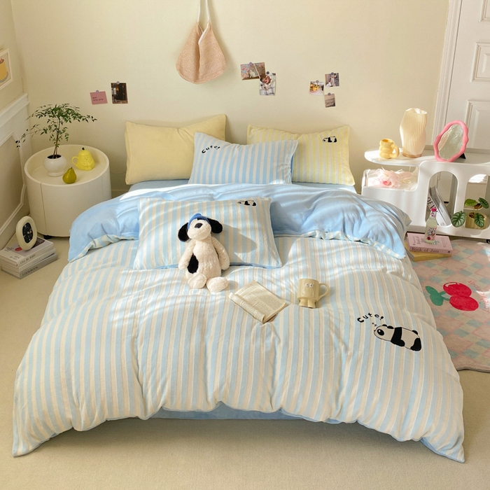 91家纺网 家纺一手货源 找家纺 （总）小叮当家纺仓储工厂店 买家秀 爆款花型2025新款小清新绣花四件套系列-永恒韵律