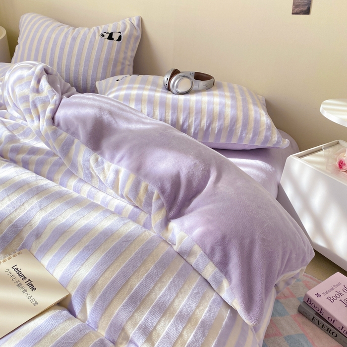 91家纺网 家纺一手货源 找家纺 小叮当家纺仓储工厂店 买家秀 爆款花型2025新款小清新绣花四件套系列-永恒韵律 永恒韵律-紫胖胖