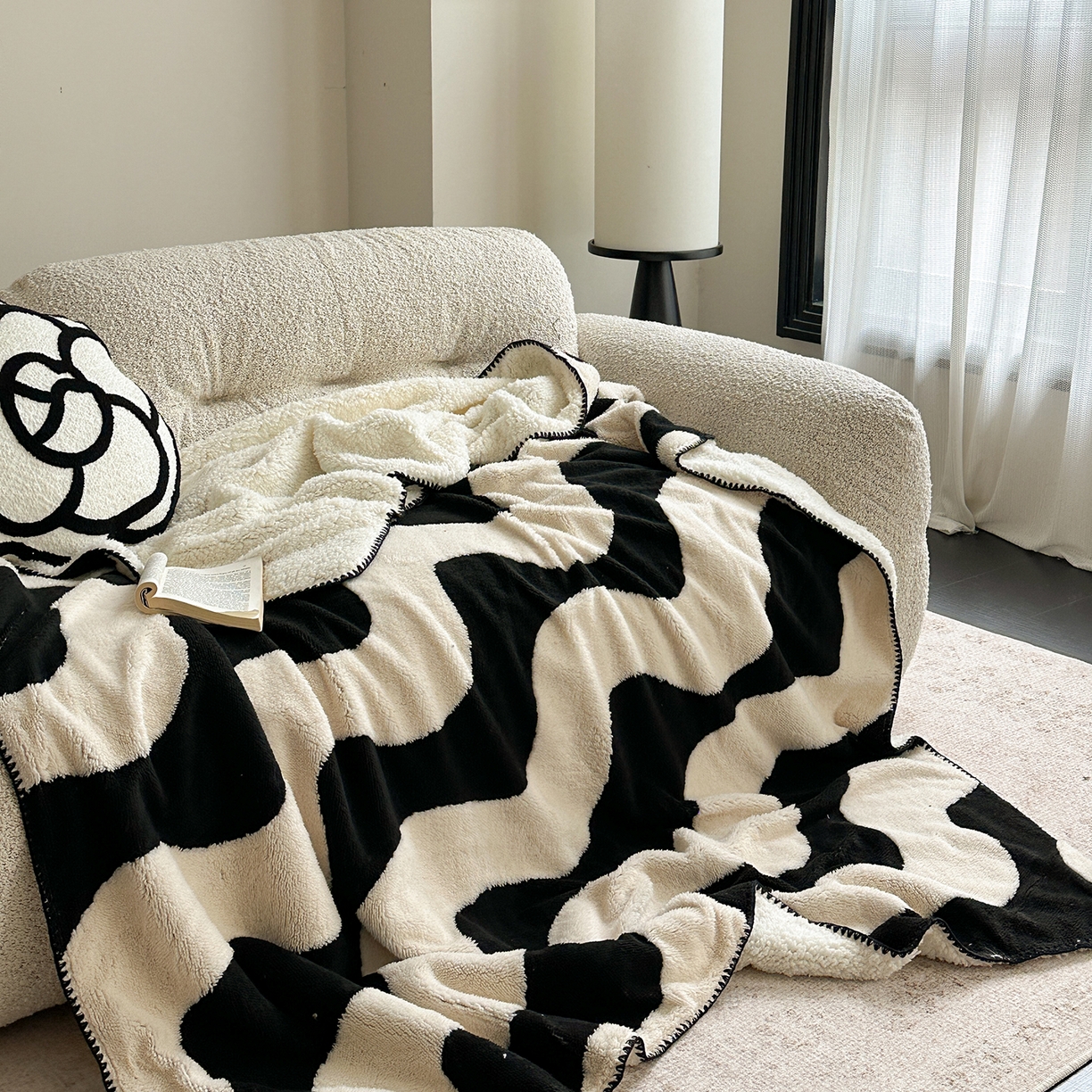 91家纺网 家纺一手货源 找家纺 （总）小叮当家纺仓储工厂店 买家秀 爆款花型2025新款阳离子高克重羊羔绒保暖毯子外贸毯子