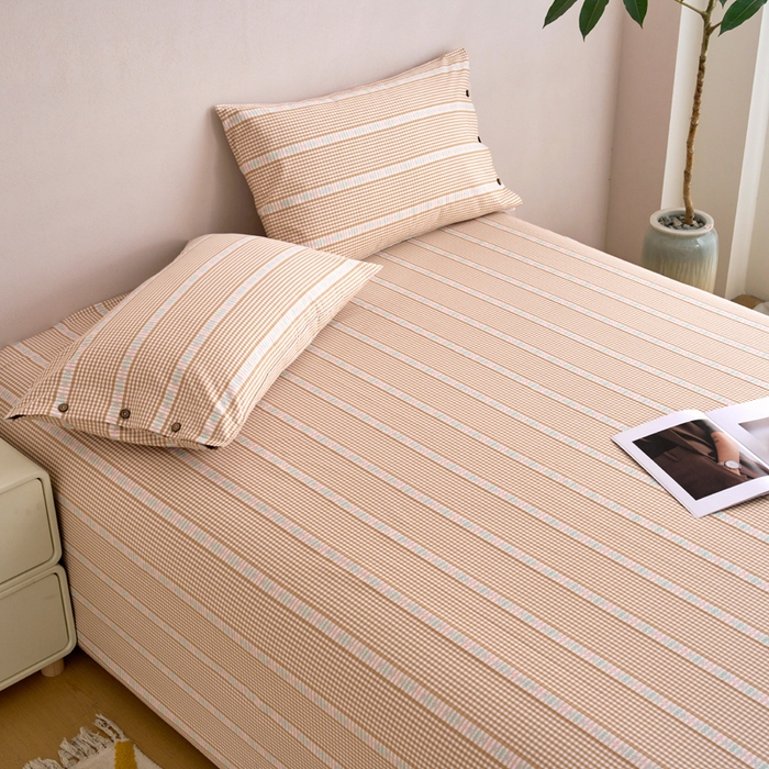 91家纺网 家纺一手货源 找家纺 织雅漫 2025新款非遗加厚全棉色织老粗布床单款-梵高向日葵 梵高双花-咖