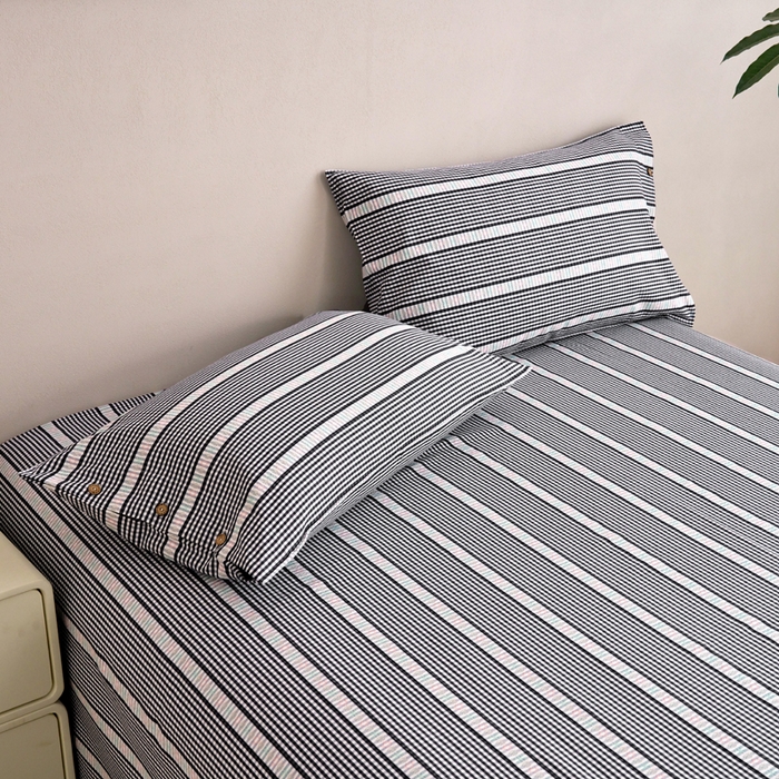 91家纺网 家纺一手货源 找家纺 织雅漫 2025新款非遗加厚全棉色织老粗布床单款-梵高向日葵 梵高双花-黑