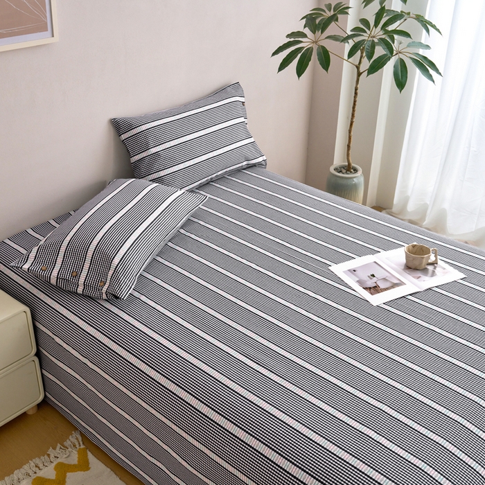 织雅漫 2025新款非遗加厚全棉色织老粗布床单款-梵高向日葵 梵高双花-黑