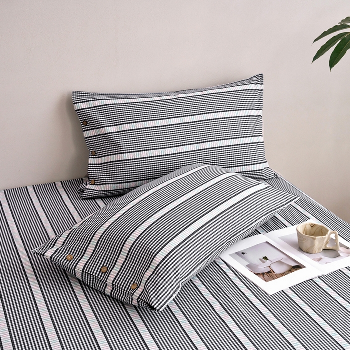 91家纺网 家纺一手货源 找家纺 织雅漫 2025新款非遗加厚全棉色织老粗布床单款-梵高向日葵 梵高双花-黑