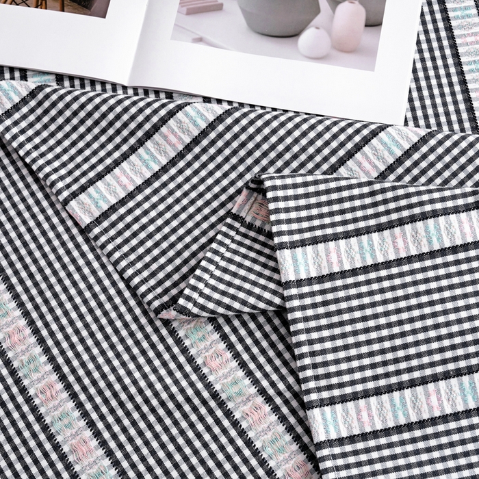 91家纺网 家纺一手货源 找家纺 织雅漫 2025新款非遗加厚全棉色织老粗布床单款-梵高向日葵 梵高双花-黑