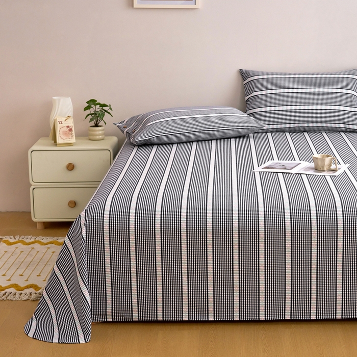 91家纺网 家纺一手货源 找家纺 织雅漫 2025新款非遗加厚全棉色织老粗布床单款-梵高向日葵 梵高双花-黑