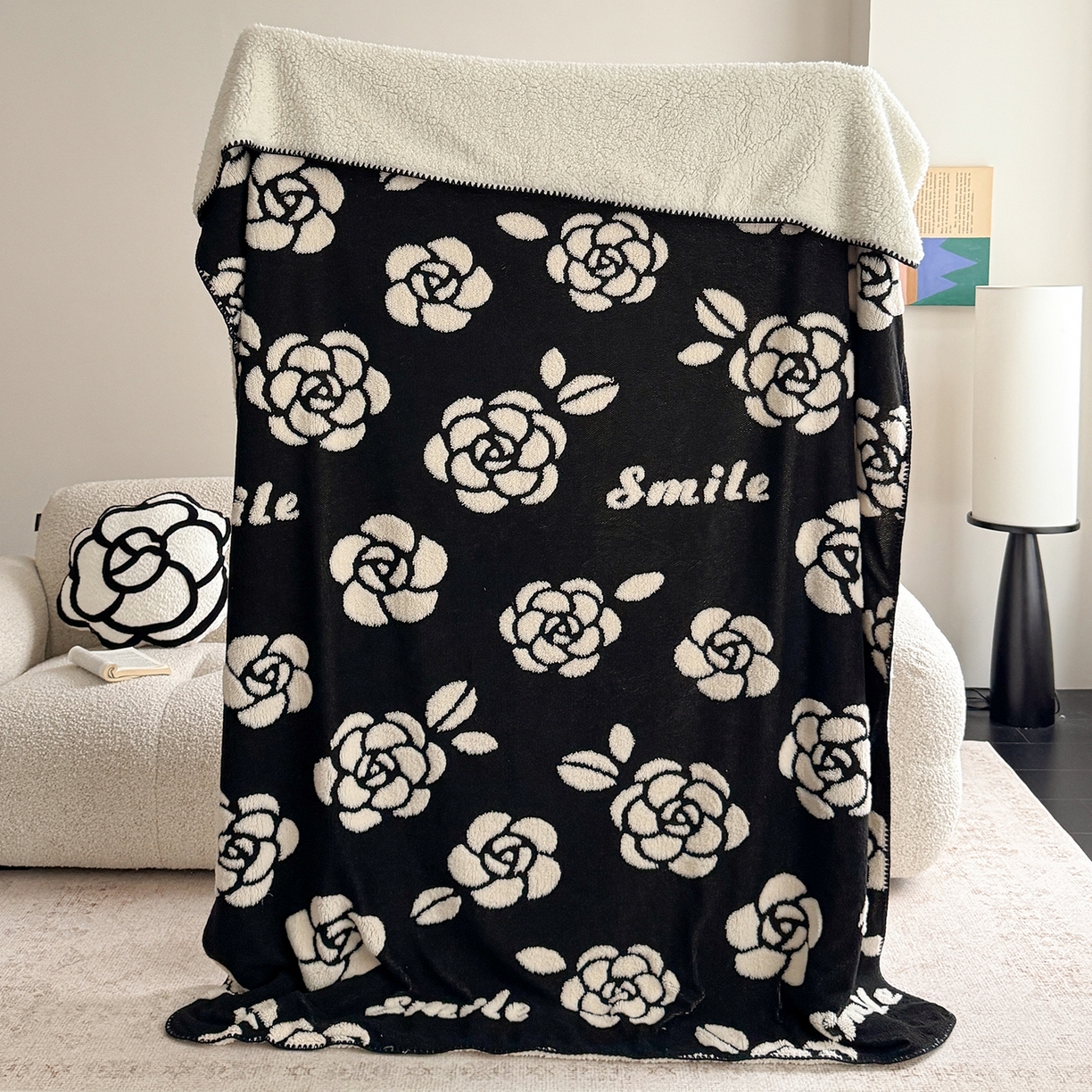 91家纺网 家纺一手货源 找家纺 小叮当家纺仓储工厂店 买家秀 爆款花型2025新款阳离子高克重羊羔绒保暖毯子外贸毯子 夜玫馨