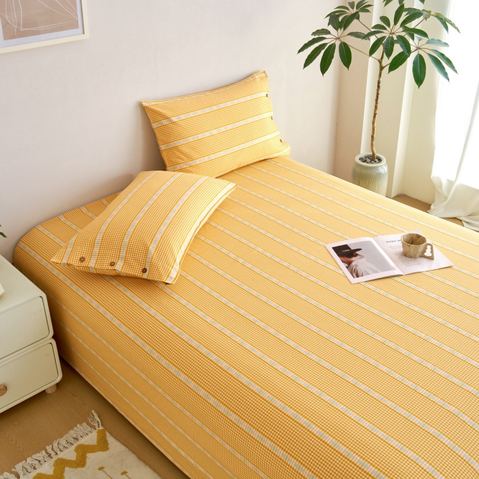 织雅漫 2025新款非遗加厚全棉色织老粗布床单款-梵高向日葵 梵高双花-黄