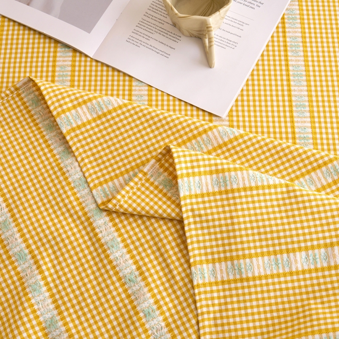 91家纺网 家纺一手货源 找家纺 织雅漫 2025新款非遗加厚全棉色织老粗布床单款-梵高向日葵 梵高双花-黄