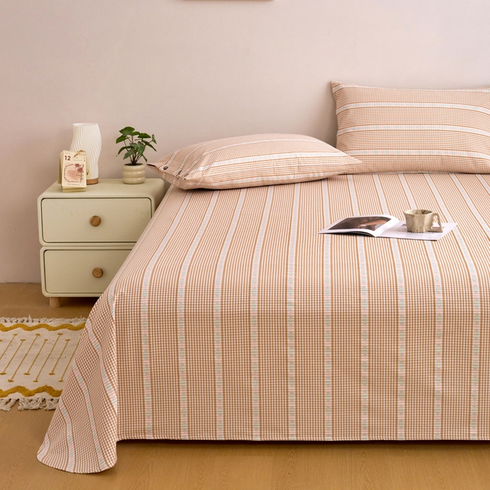 91家纺网 家纺一手货源 找家纺 织雅漫 2025新款非遗加厚全棉色织老粗布床单款-梵高向日葵 梵高双花-咖