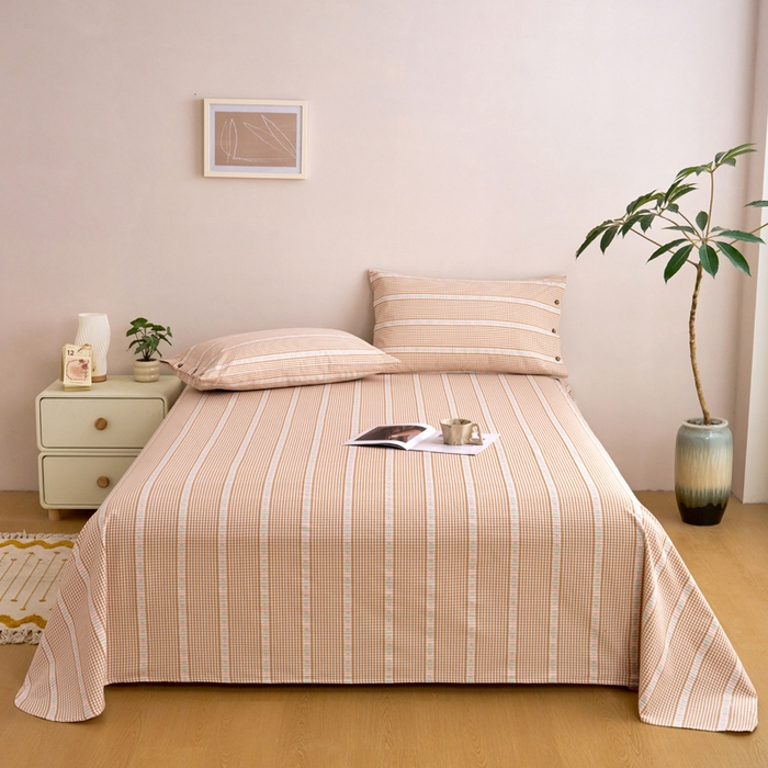 91家纺网 家纺一手货源 找家纺 织雅漫 2025新款非遗加厚全棉色织老粗布床单款-梵高向日葵 梵高双花-咖