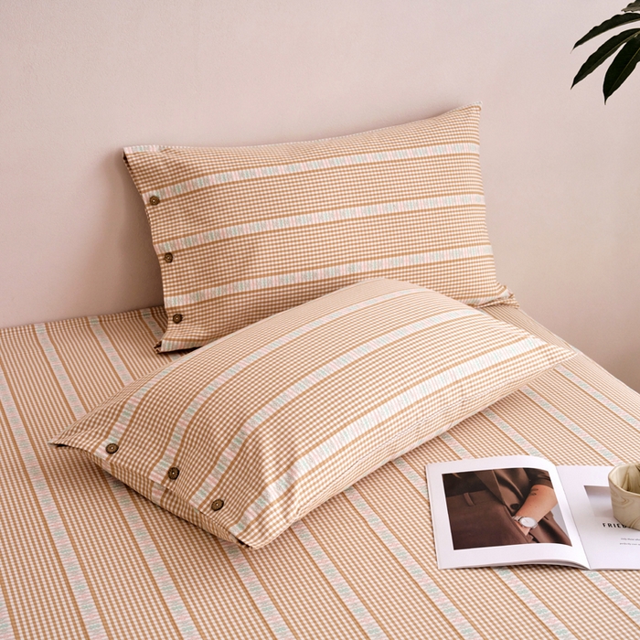 91家纺网 家纺一手货源 找家纺 织雅漫 2025新款非遗加厚全棉色织老粗布床单款-梵高向日葵 梵高双花-咖