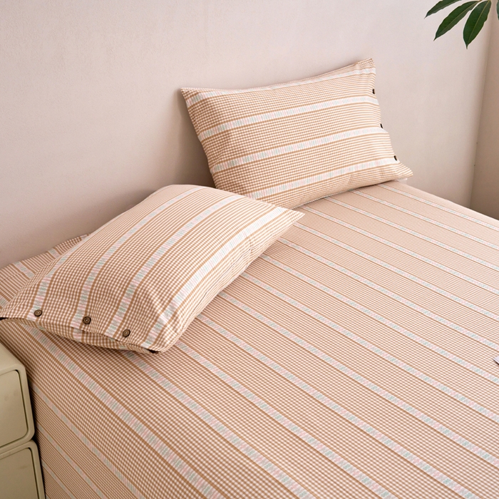 91家纺网 家纺一手货源 找家纺 织雅漫 2025新款非遗加厚全棉色织老粗布床单款-梵高向日葵 梵高双花-咖