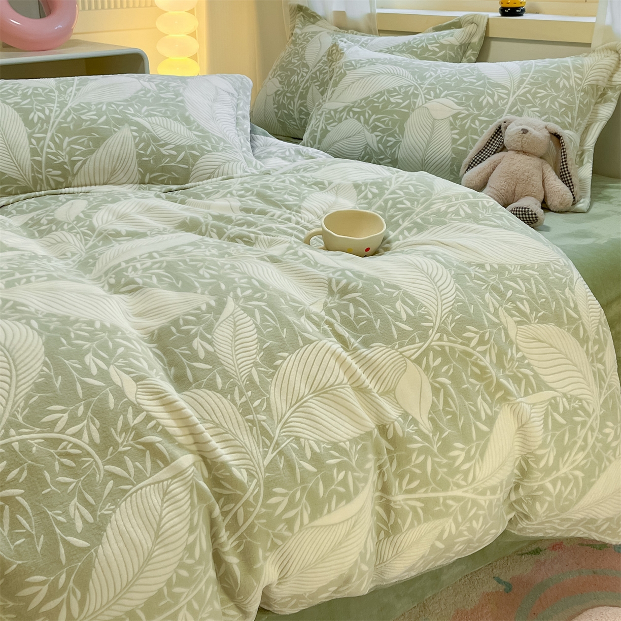 91家纺网 家纺一手货源 找家纺 （总）名兮家居 2025新款高克重加厚雕花绒枕套