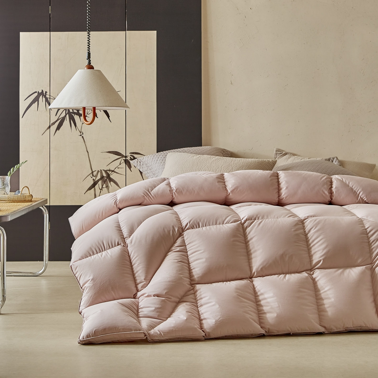 91家纺网 家纺一手货源 找家纺 （总）暖羽屋羽绒馆 2025新款纯色95白鹅绒芯 人体工学鹅绒被子双人加厚2米冬被 春秋被被子被芯