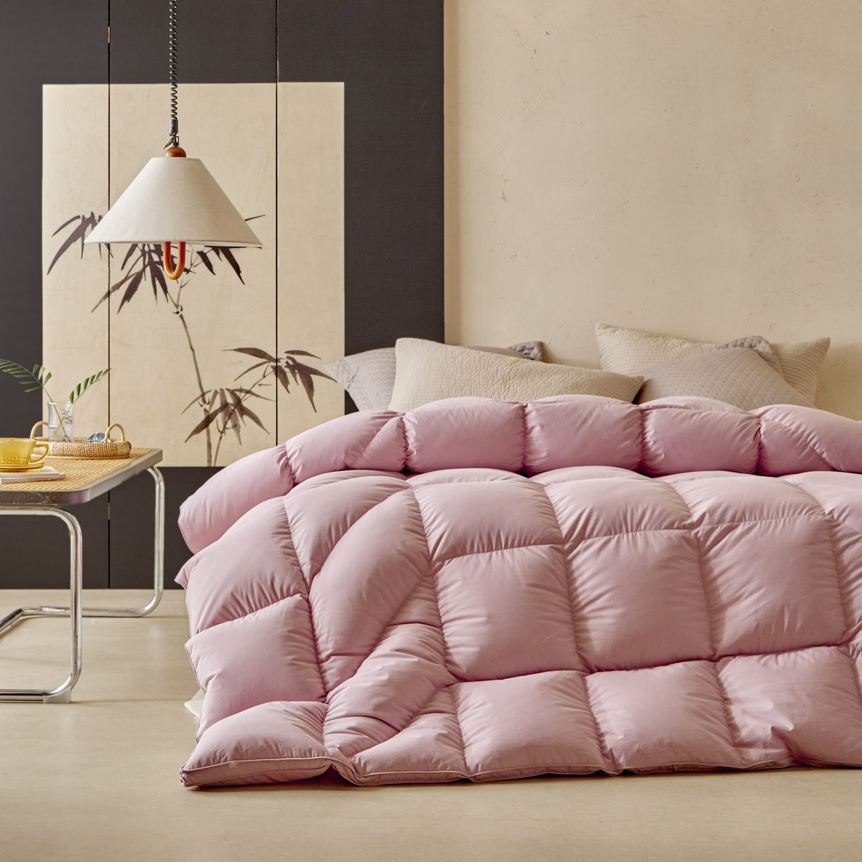 91家纺网 家纺一手货源 找家纺 （总）暖羽屋羽绒馆 2025新款纯色95白鹅绒芯 人体工学鹅绒被子双人加厚2米冬被 春秋被被子被芯