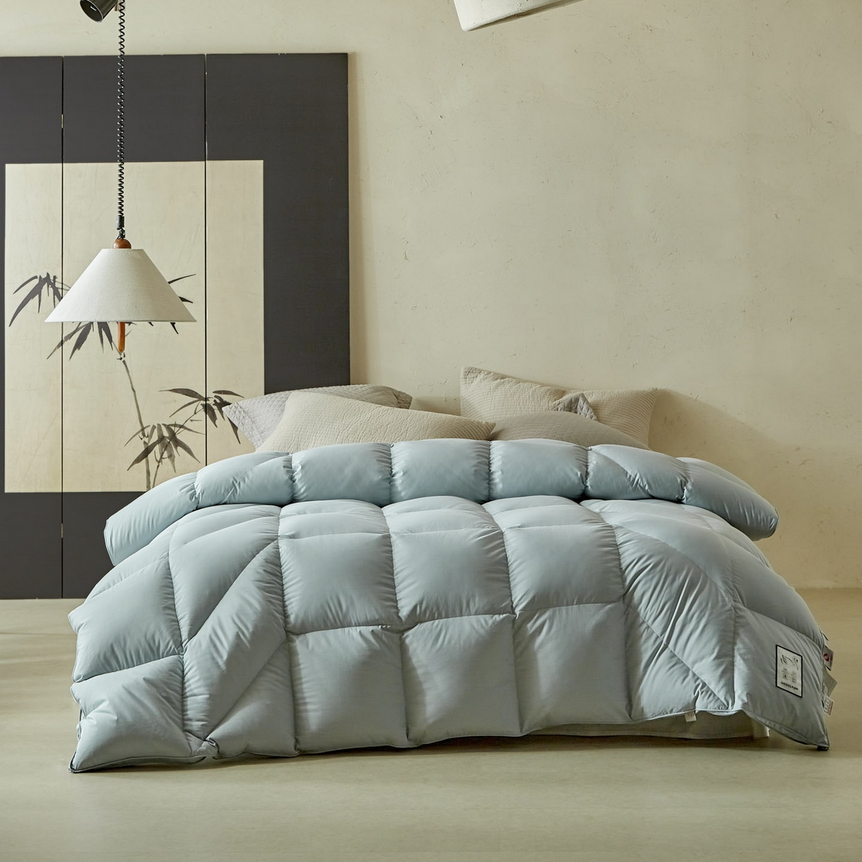 91家纺网 家纺一手货源 找家纺 暖羽屋羽绒馆 2025新款纯色95白鹅绒芯 人体工学鹅绒被子双人加厚2米冬被 春秋被被子被芯 人体工程学被-兰