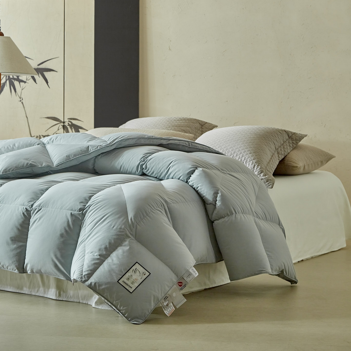 91家纺网 家纺一手货源 找家纺 暖羽屋羽绒馆 2025新款纯色95白鹅绒芯 人体工学鹅绒被子双人加厚2米冬被 春秋被被子被芯 人体工程学被-兰