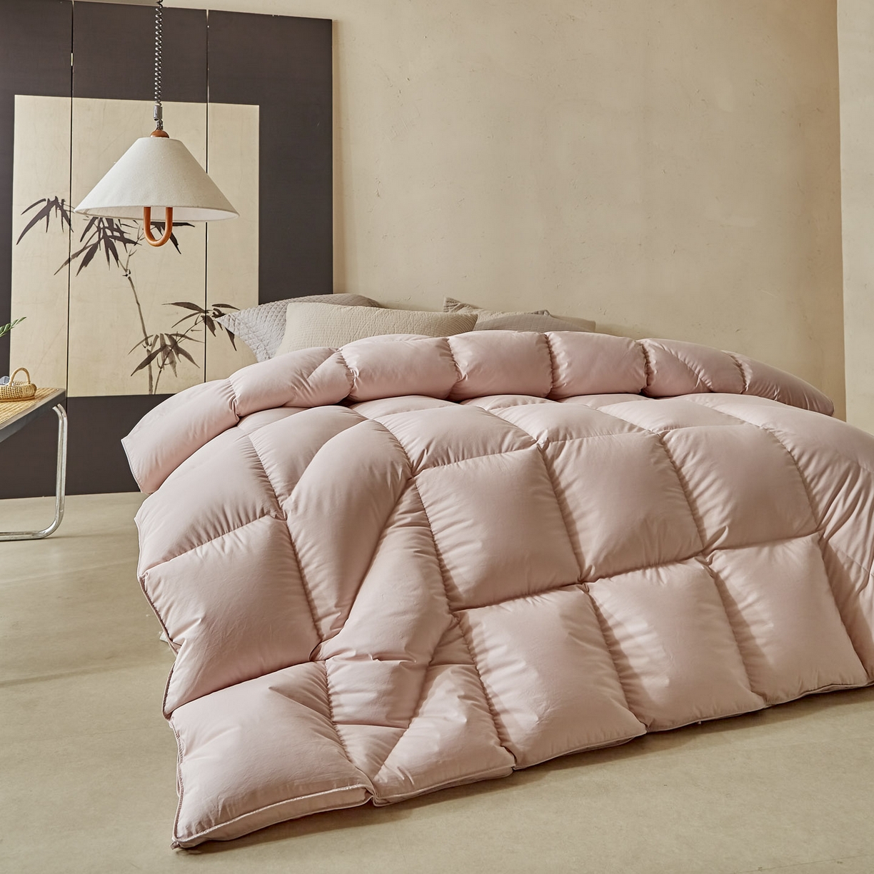 91家纺网 家纺一手货源 找家纺 暖羽屋羽绒馆 2025新款纯色95白鹅绒芯 人体工学鹅绒被子双人加厚2米冬被 春秋被被子被芯 人体工程学被-玉