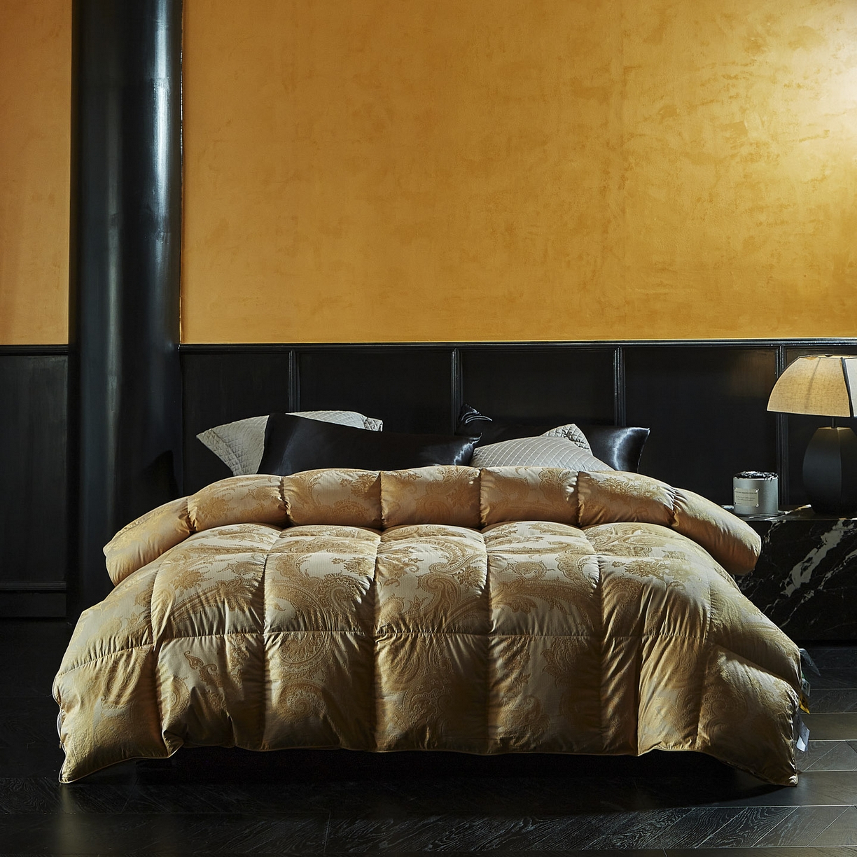 91家纺网 家纺一手货源 找家纺 （总）暖羽屋羽绒馆 2025新款弗莱尔金 鹅绒丝被芯 羽毛被子 羽绒被子白鹅绒毛冬被 双人春秋被被子被芯