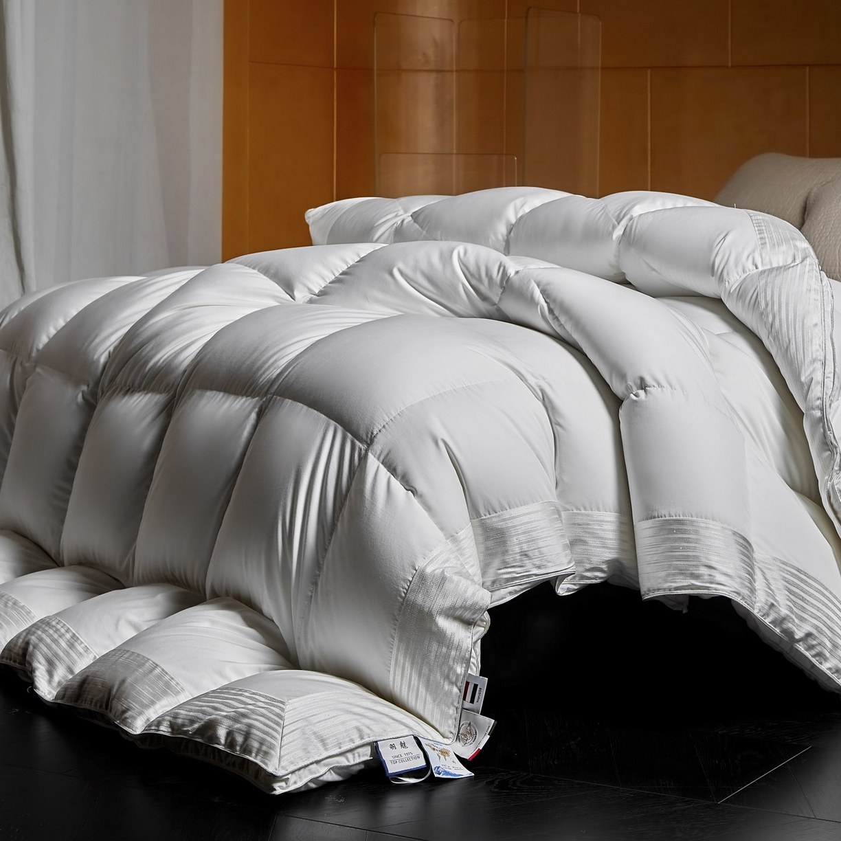 91家纺网 家纺一手货源 找家纺 暖羽屋羽绒馆 2025新款莱赛尔 95白鸭绒被芯 鸭绒被子 婚庆双人被 绣花羽绒被 冬被被子被芯 罗玛  白