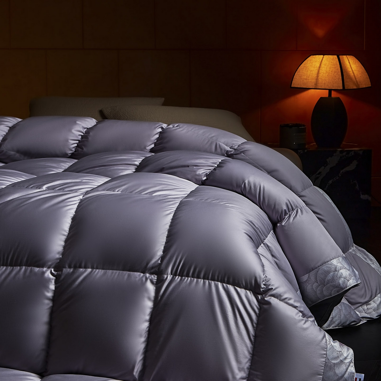 91家纺网 家纺一手货源 找家纺 暖羽屋羽绒馆 2025新款莱赛尔 95白鸭绒被芯 鸭绒被子 婚庆双人被 绣花羽绒被 冬被被子被芯 罗玛 紫