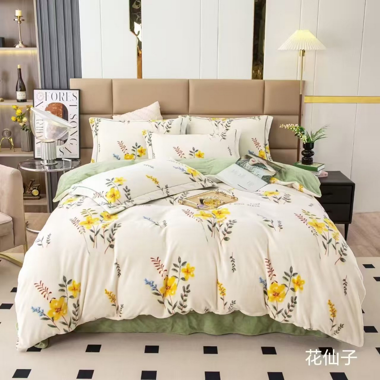 91家纺网 家纺一手货源 找家纺 （总）优姿家纺 2025新款加厚全消光牛奶绒印花四件套