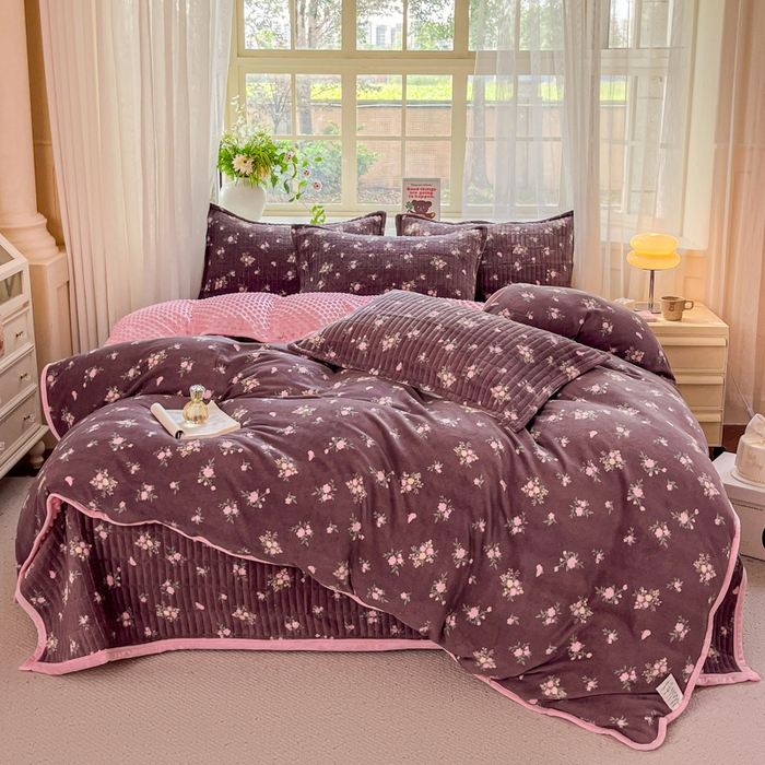 91家纺网 家纺一手货源 找家纺 （总）尚美 2025新款豆豆绒高克重床盖被套四件套