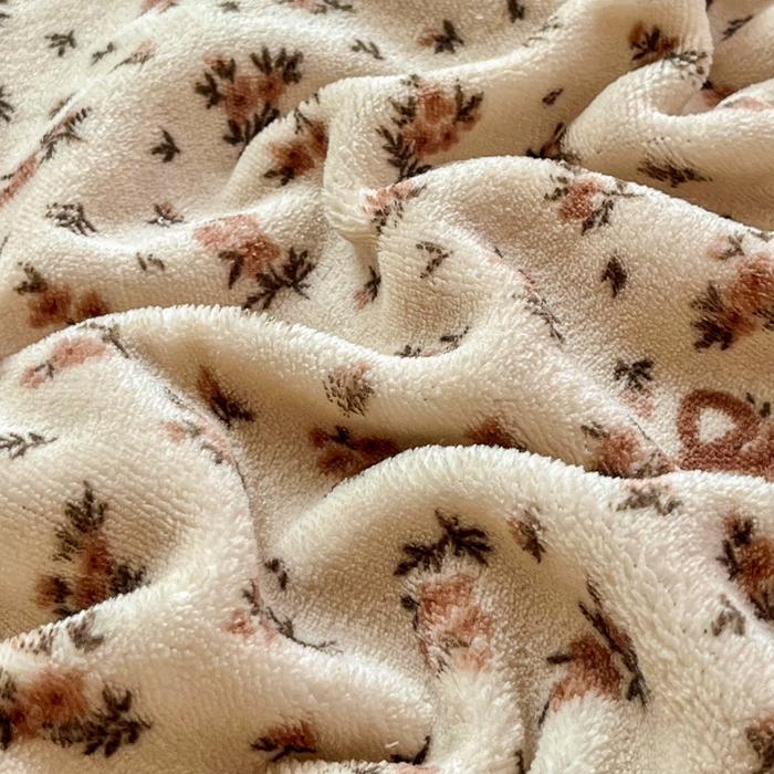 91家纺网 家纺一手货源 找家纺 尚美 2025新款豆豆绒高克重床盖被套四件套 咖色兔