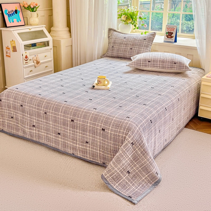 91家纺网 家纺一手货源 找家纺 尚美 2025新款豆豆绒高克重床盖被套四件套 黑色蝴蝶结