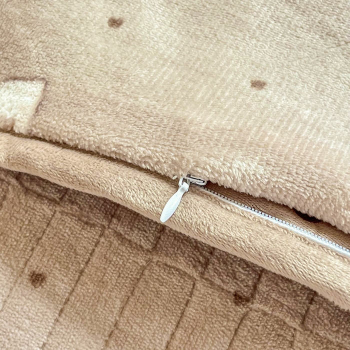 91家纺网 家纺一手货源 找家纺 尚美 2025新款豆豆绒高克重床盖被套四件套 咖色蝴蝶结