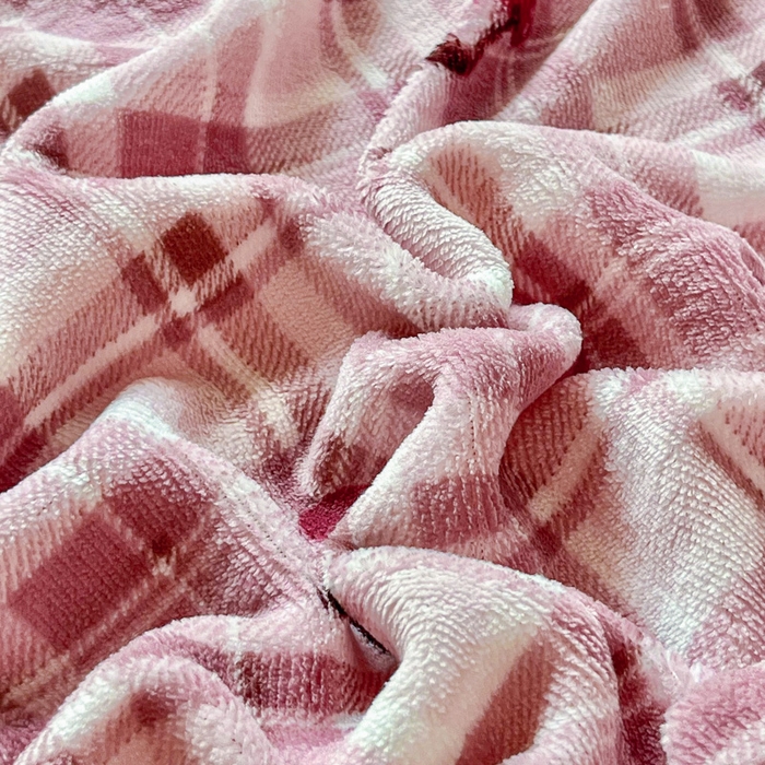 91家纺网 家纺一手货源 找家纺 尚美 2025新款豆豆绒高克重床盖被套四件套 樱桃格