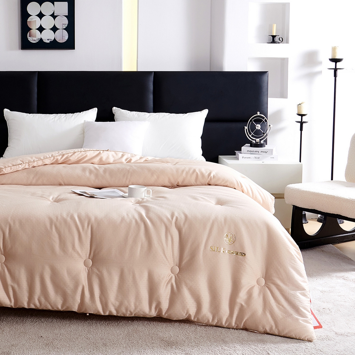 91家纺网 家纺一手货源 找家纺 （总）CINNY馨宜 2025新款蚕蛹蛋白天丝棉提花冬被被子被芯