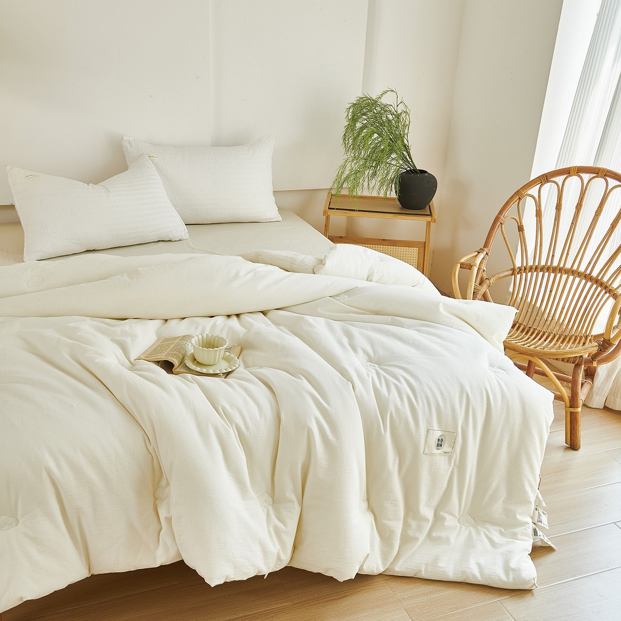 91家纺网 家纺一手货源 找家纺 （总）CINNY馨宜 2025新款无染棉麻大豆春秋被冬被被子被芯