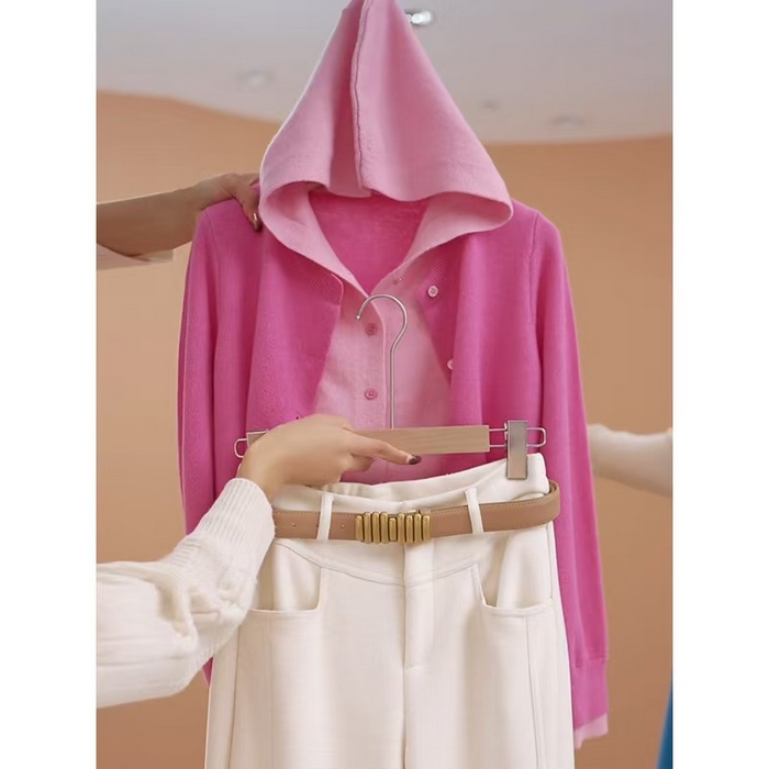 91家纺网 家纺一手货源 找家纺 （总）洛兰沙家居馆 只代发新款假两件撞色针织衫女春秋新款毛衣开衫叠穿设计感百搭长袖上衣