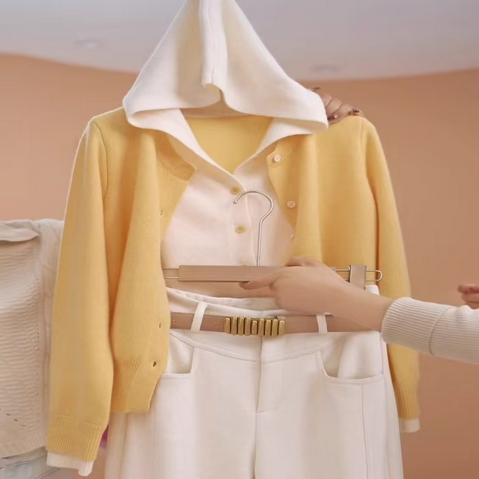 91家纺网 家纺一手货源 找家纺 （总）洛兰沙家居馆 只代发新款假两件撞色针织衫女春秋新款毛衣开衫叠穿设计感百搭长袖上衣