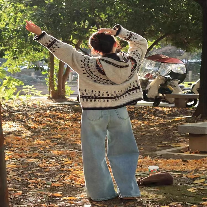 （总）洛兰沙家居馆 只代发欧洲站2025秋季新休闲款毛衣外套重工立体花朵单排扣宽松软糯针织开衫